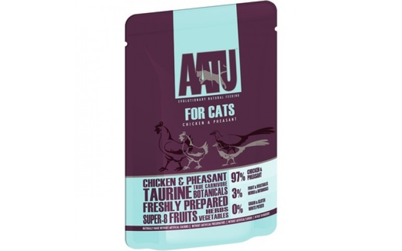 AATU Паучи для кошек Курица и Фазан (FOR CATS CHICKEN & PHEASANT). Вес: 85 г