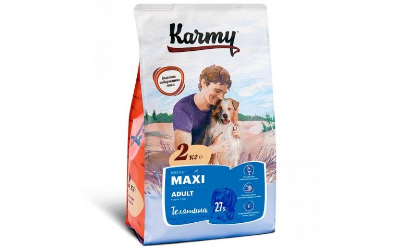 KARMY сухой корм Макси Эдалт для собак крупных пород Телятина. Вес: 15 кг