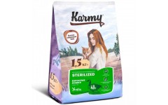 KARMY сухой корм Стерилайзд для стерилизованных кошек и кастированных котов Утка. Вес: 1,5 кг