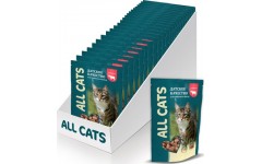 ALL CATS влажный корм для кошек Говядина в соусе Пауч. Вес: 85 г