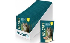 ALL CATS влажный корм для кошек Курица в соусе Пауч. Вес: 85 г
