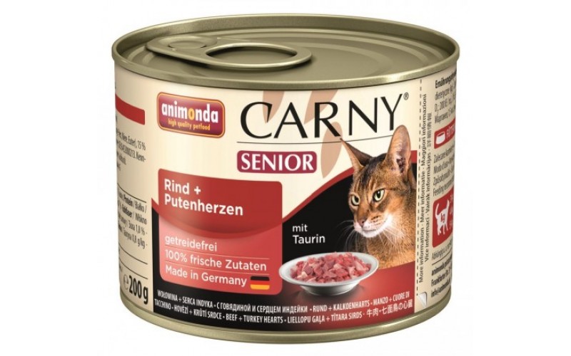 Animonda Консервы для кошек старше 7 лет с говядиной, курицей и сыром (Carny Senior). Вес: 200 г