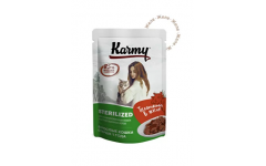 KARMY STERILIZED корм для стерилизованных кошек и кастрированных котов Пауч Телятина в желе. Вес: 80 г