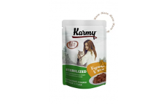 KARMY STERILIZED корм для стерилизованных кошек и кастрированных котов Пауч Курица в желе. Вес: 80 г